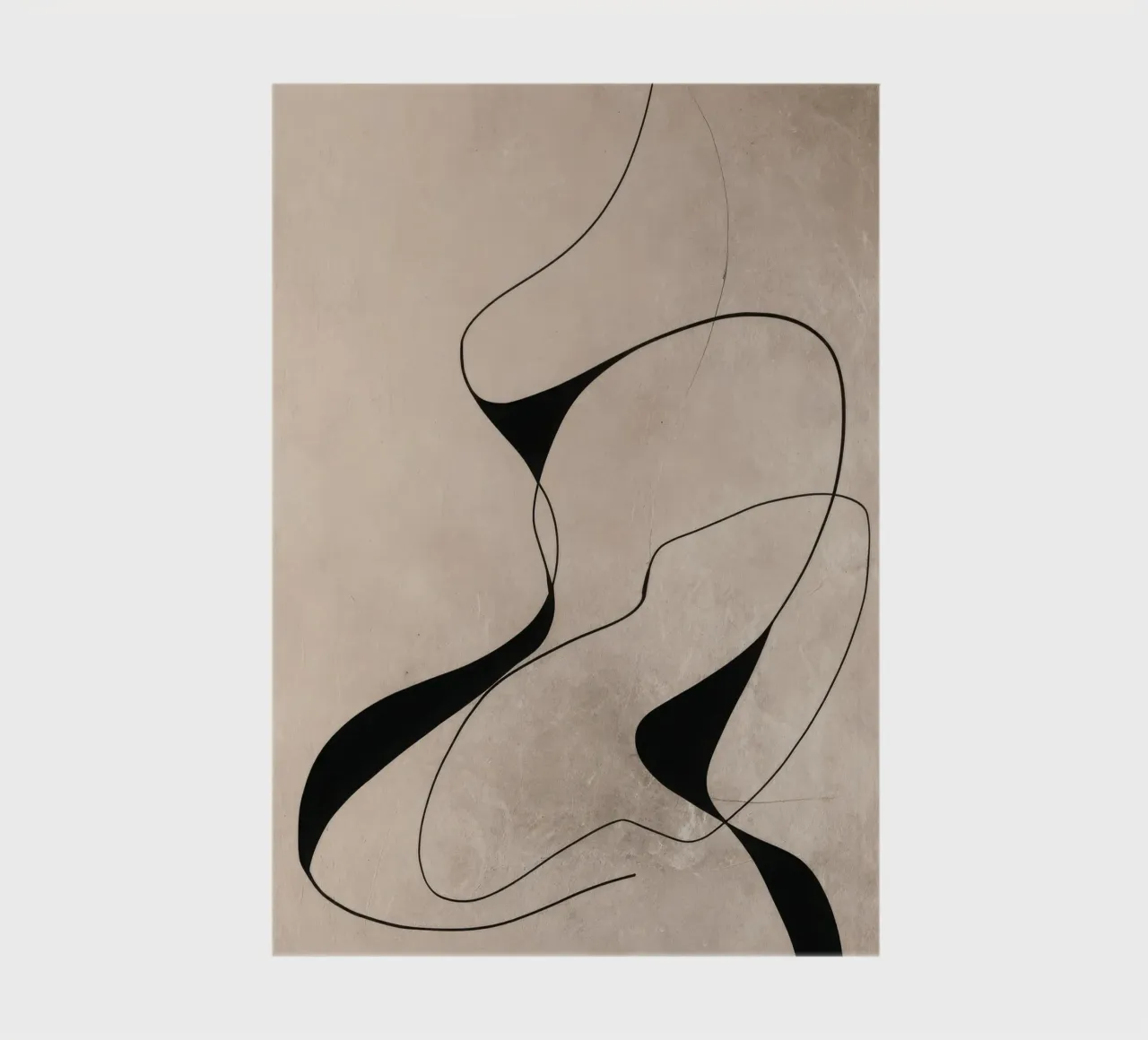 Abstract Minimalist Line Composition on Beige Background notebook by Artbyvo