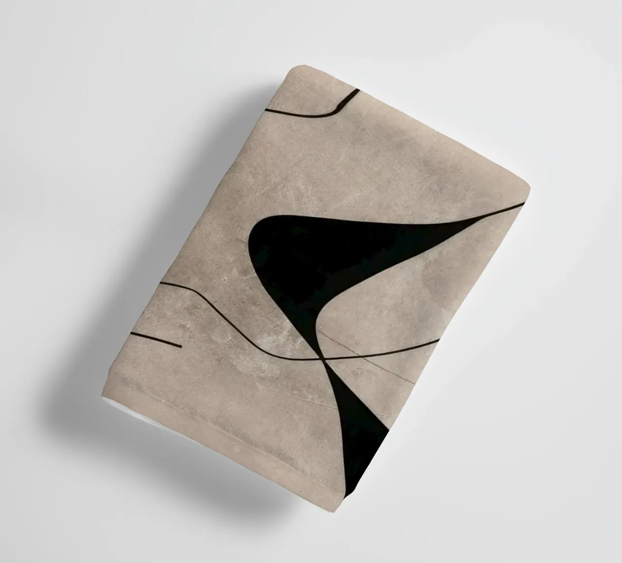 Abstract Minimalist Line Composition on Beige Background towel by Artbyvo