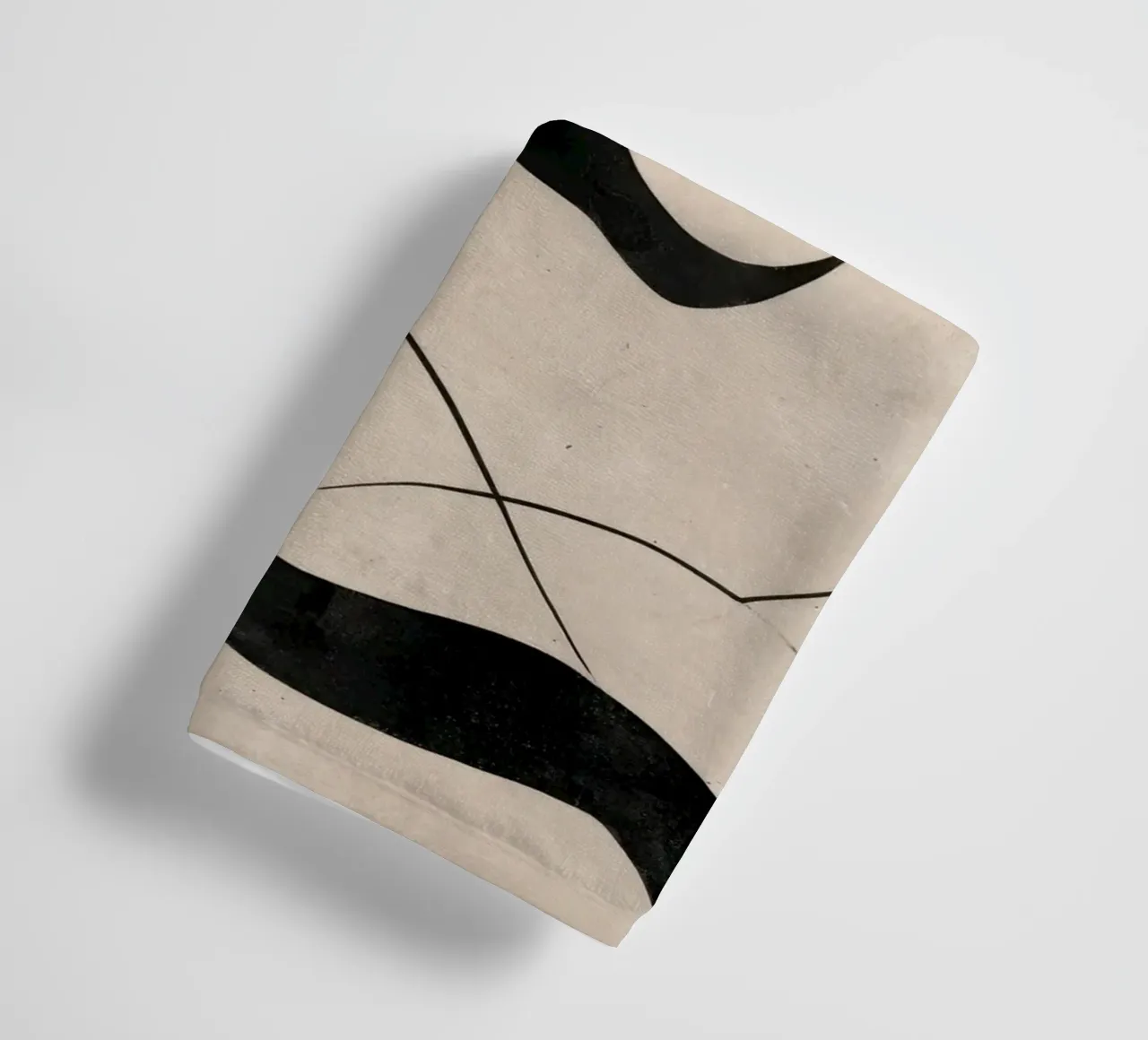 Minimalist Abstract Flowing Lines on Beige Canvas towel by Artbyvo