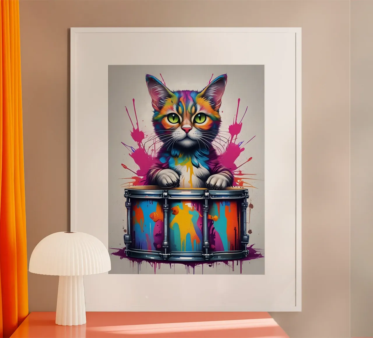 Gatto e tamburo grande poster da MakArena