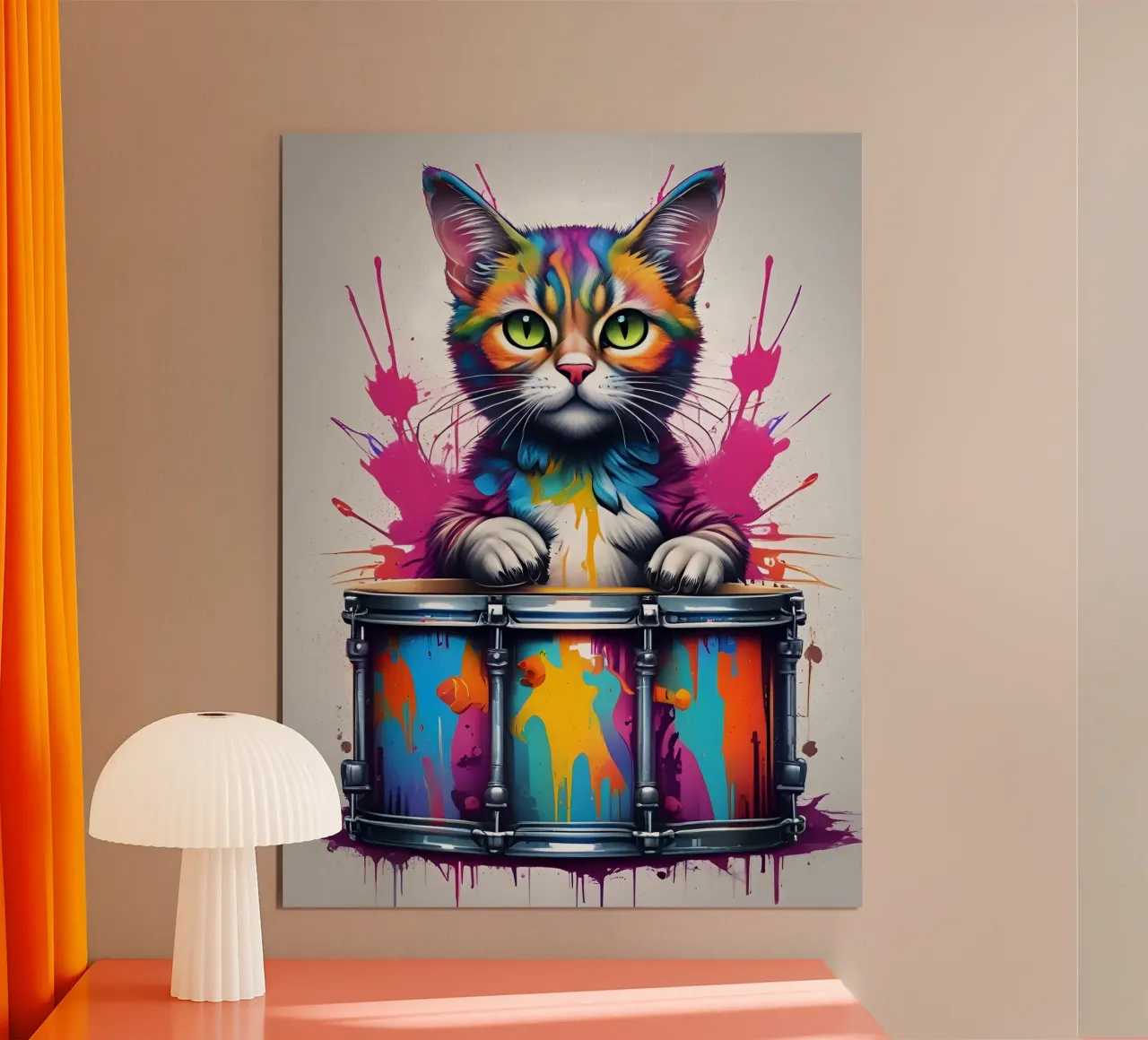 Gatto e tamburo grande poster da MakArena