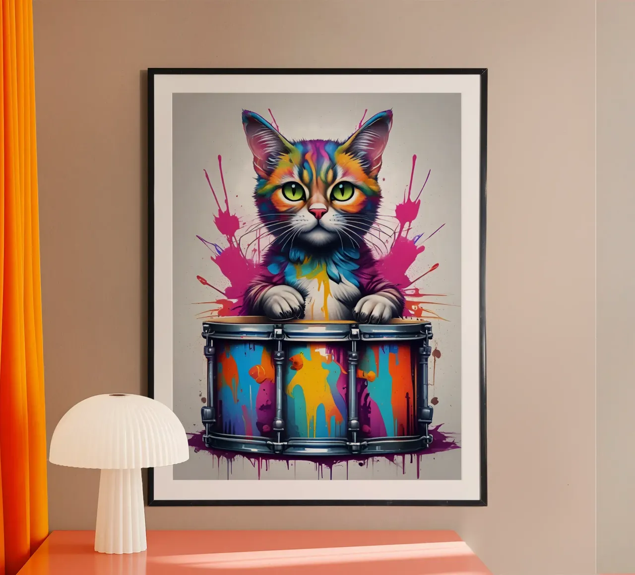 Gatto e tamburo grande poster da MakArena