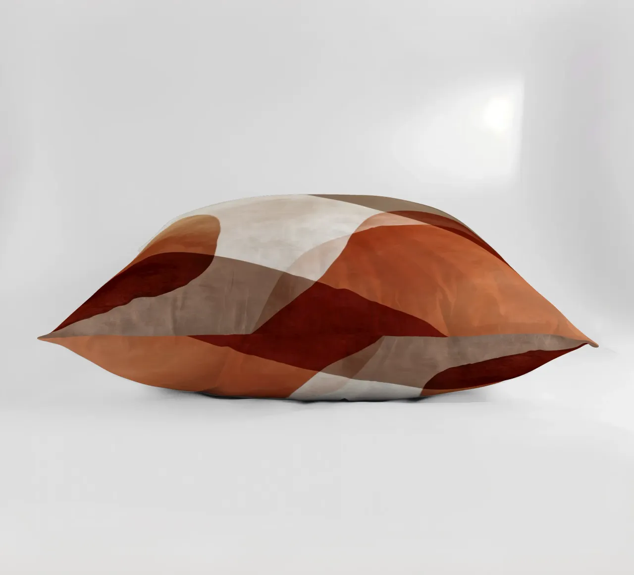Forme geometriche astratte nei toni caldi della terra cuscino da Artbyvo