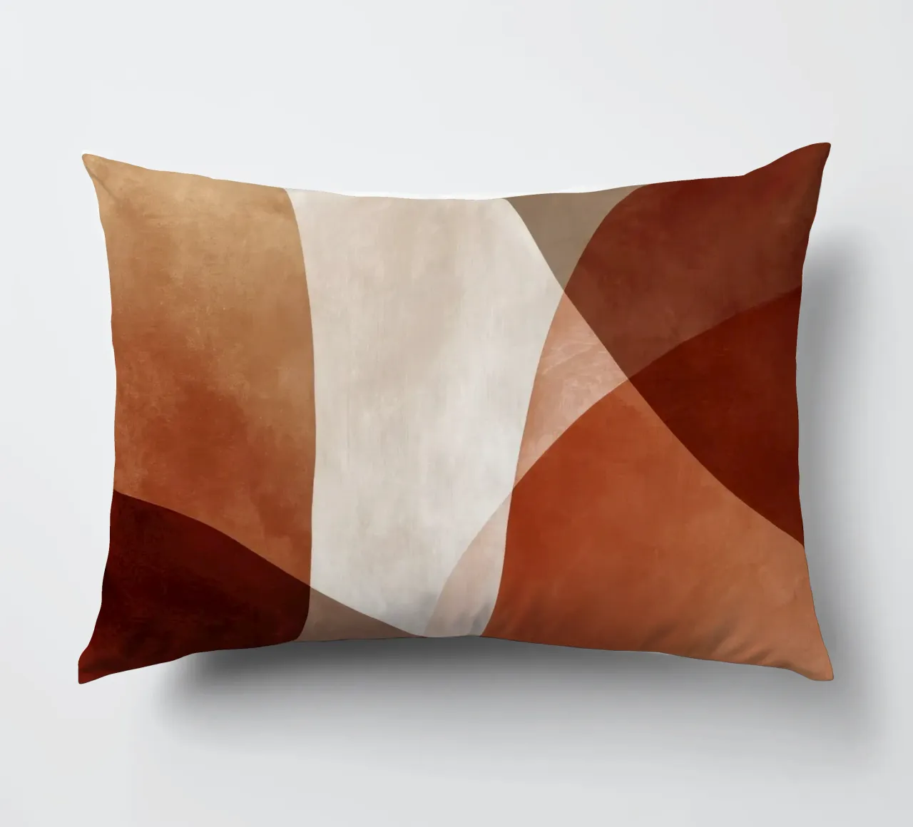 Forme geometriche astratte nei toni caldi della terra cuscino da Artbyvo