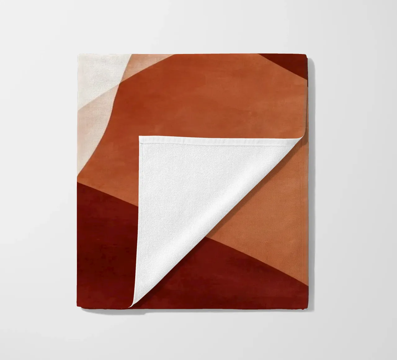 Forme geometriche astratte nei toni caldi della terra telo mare da Artbyvo