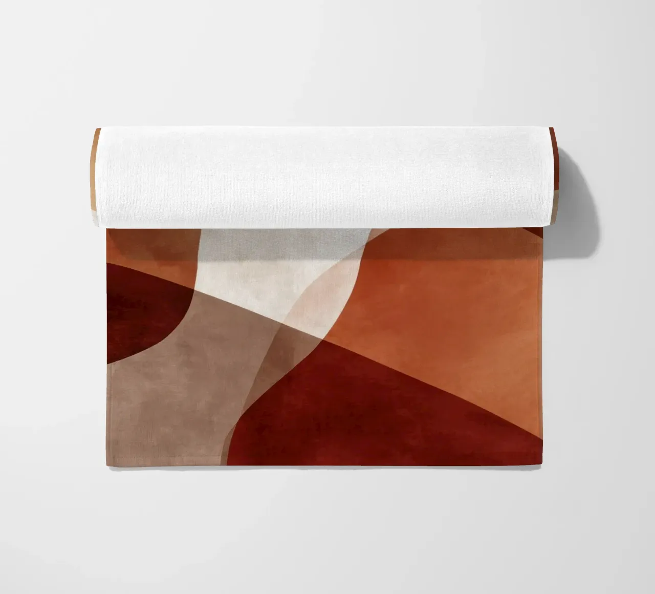 Forme geometriche astratte nei toni caldi della terra telo mare da Artbyvo