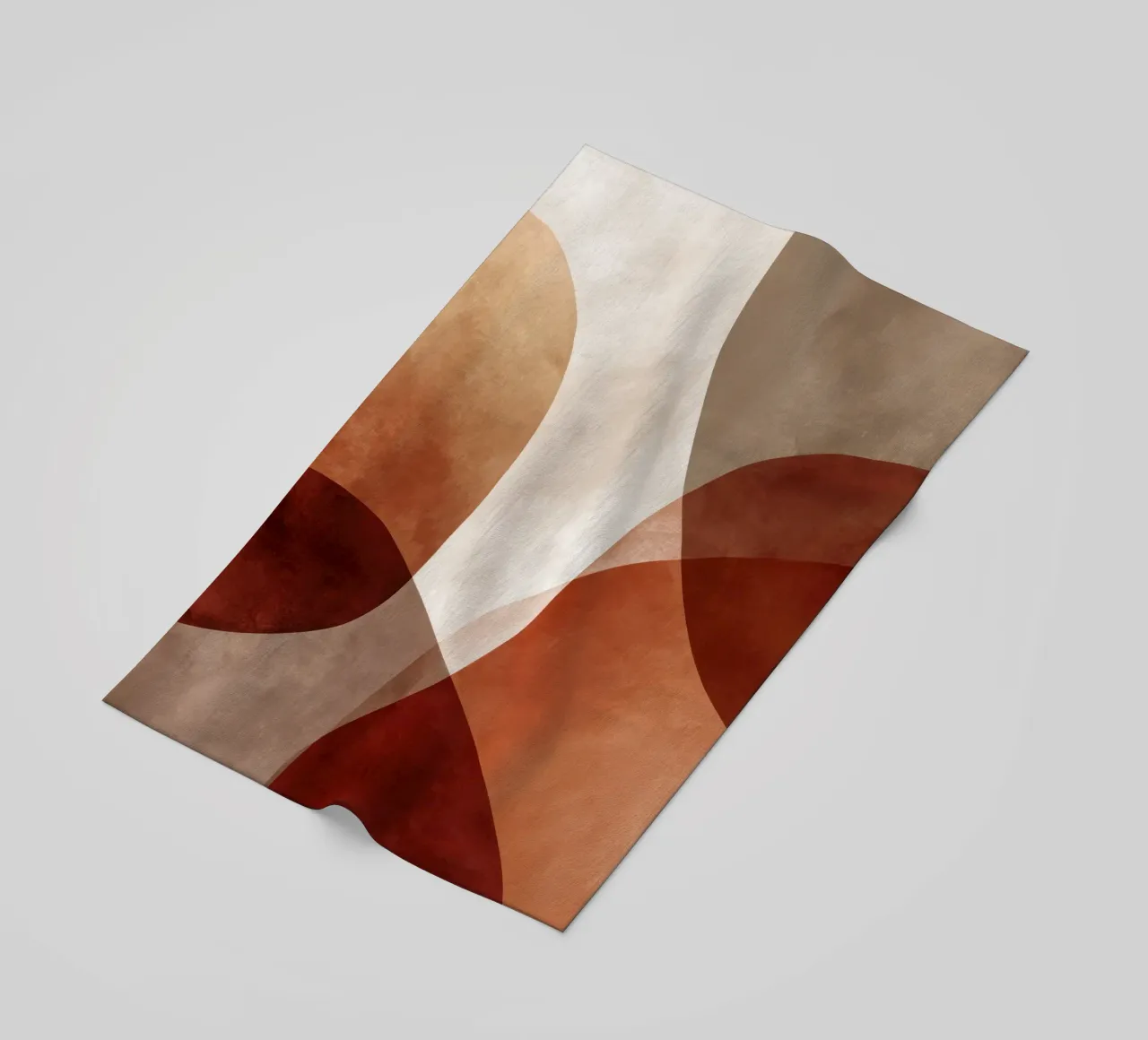 Forme geometriche astratte nei toni caldi della terra telo mare da Artbyvo