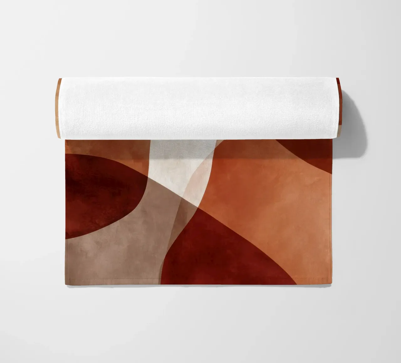 Forme geometriche astratte nei toni caldi della terra telo mare da Artbyvo