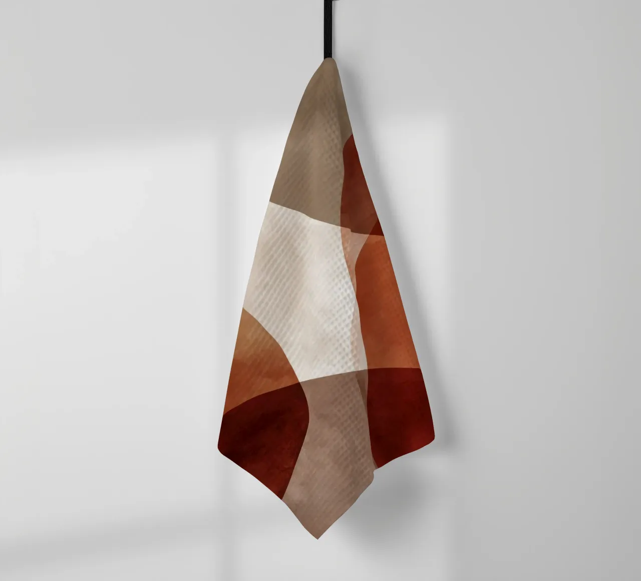 Forme geometriche astratte nei toni caldi della terra canovaccio da cucina da Artbyvo