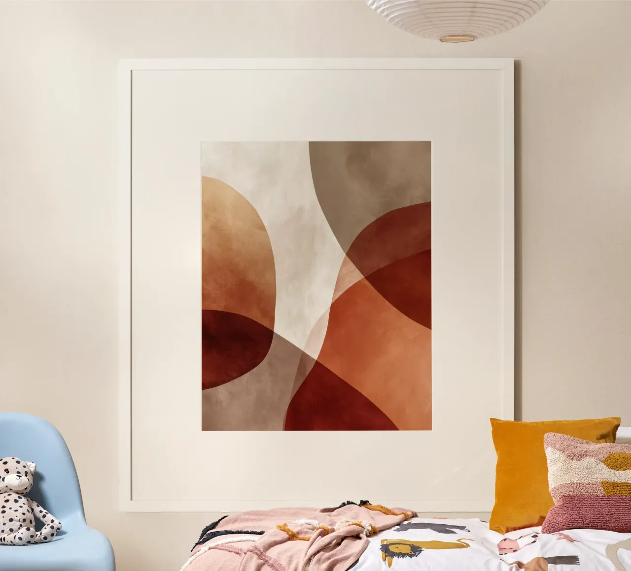 Forme geometriche astratte nei toni caldi della terra poster da Artbyvo