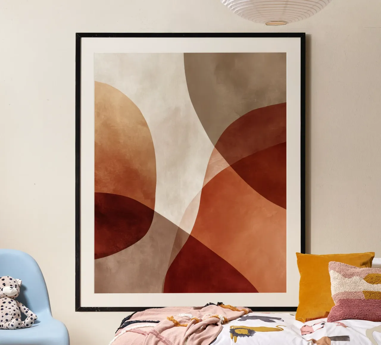 Forme geometriche astratte nei toni caldi della terra poster da Artbyvo