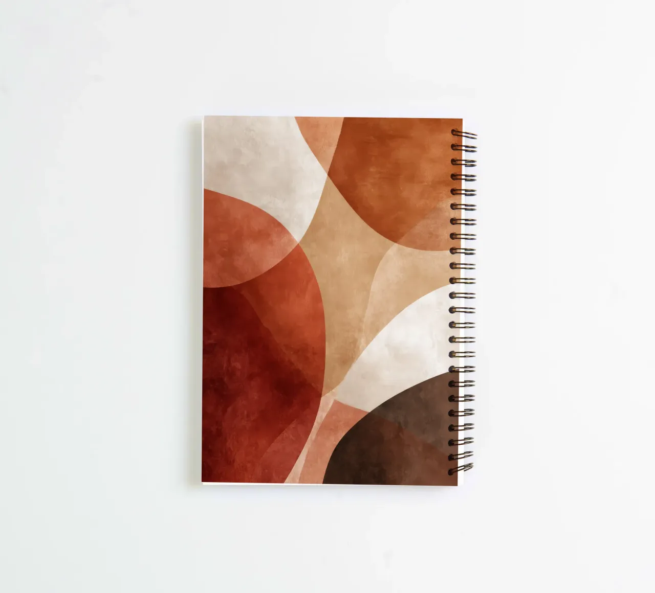 Art abstrait géométrique dans des tons chauds de terre cuite carnet à spirale de Artbyvo
