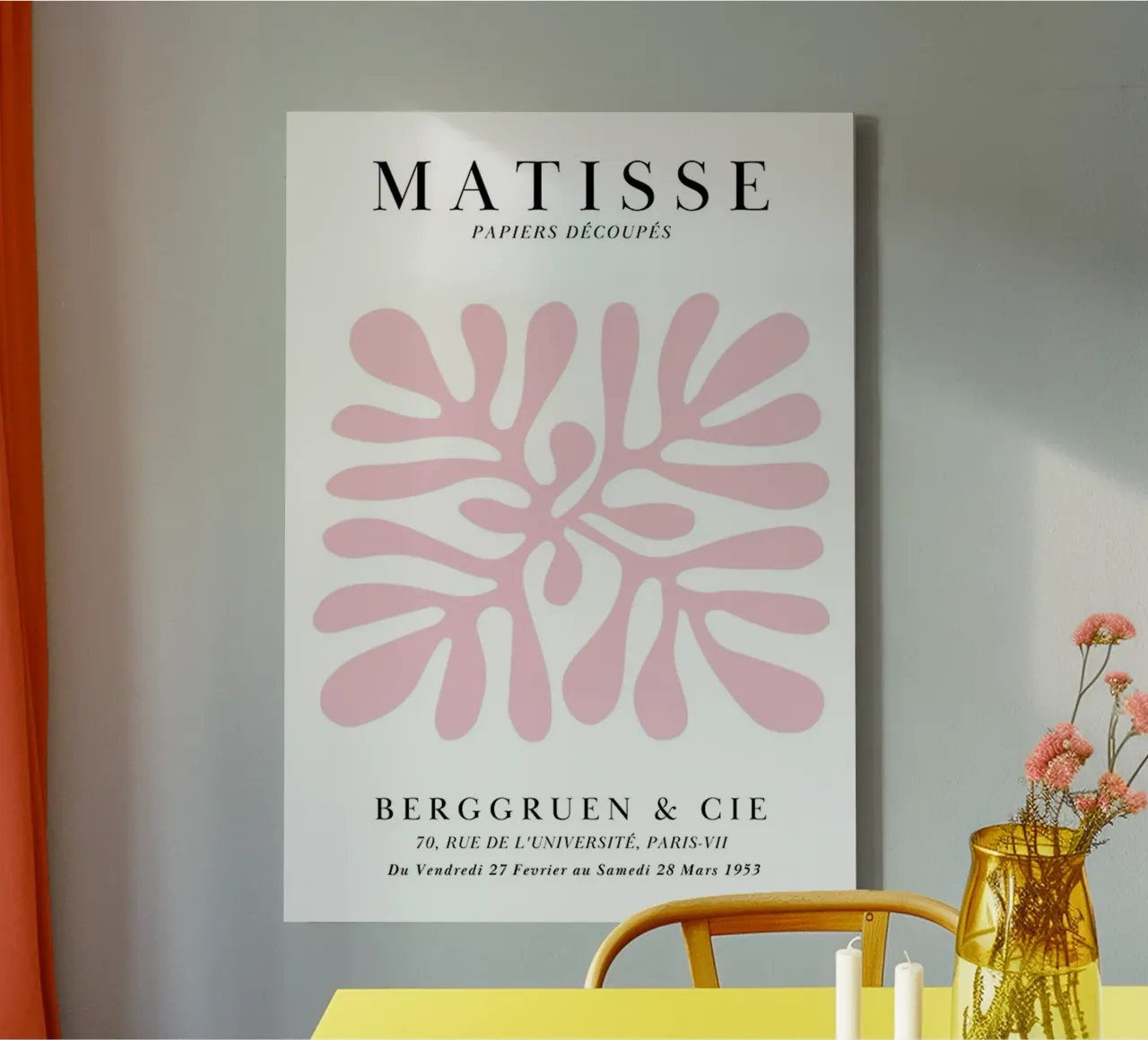 Parijs VII Matisse Blad canvas met Baklijst van DODOLAN STORE