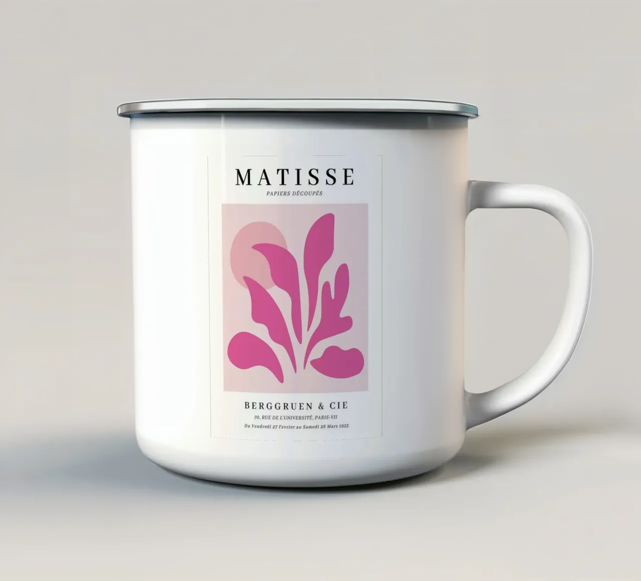 Fiori rosa Matisse tazza in smalto da DODOLAN STORE