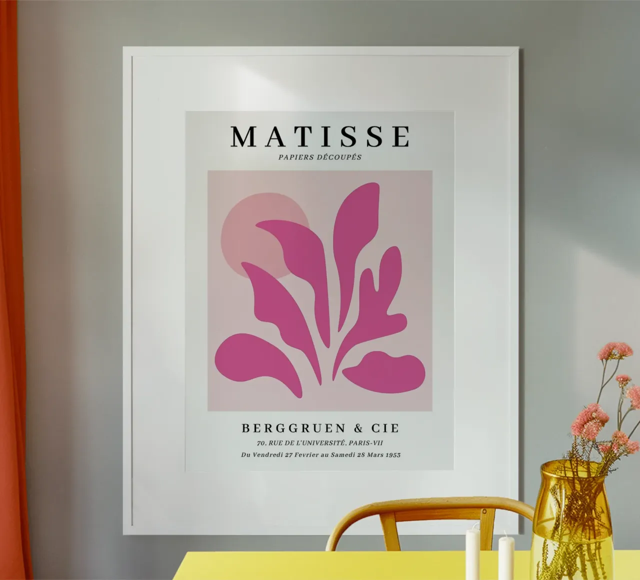 Fiori rosa Matisse poster da DODOLAN STORE
