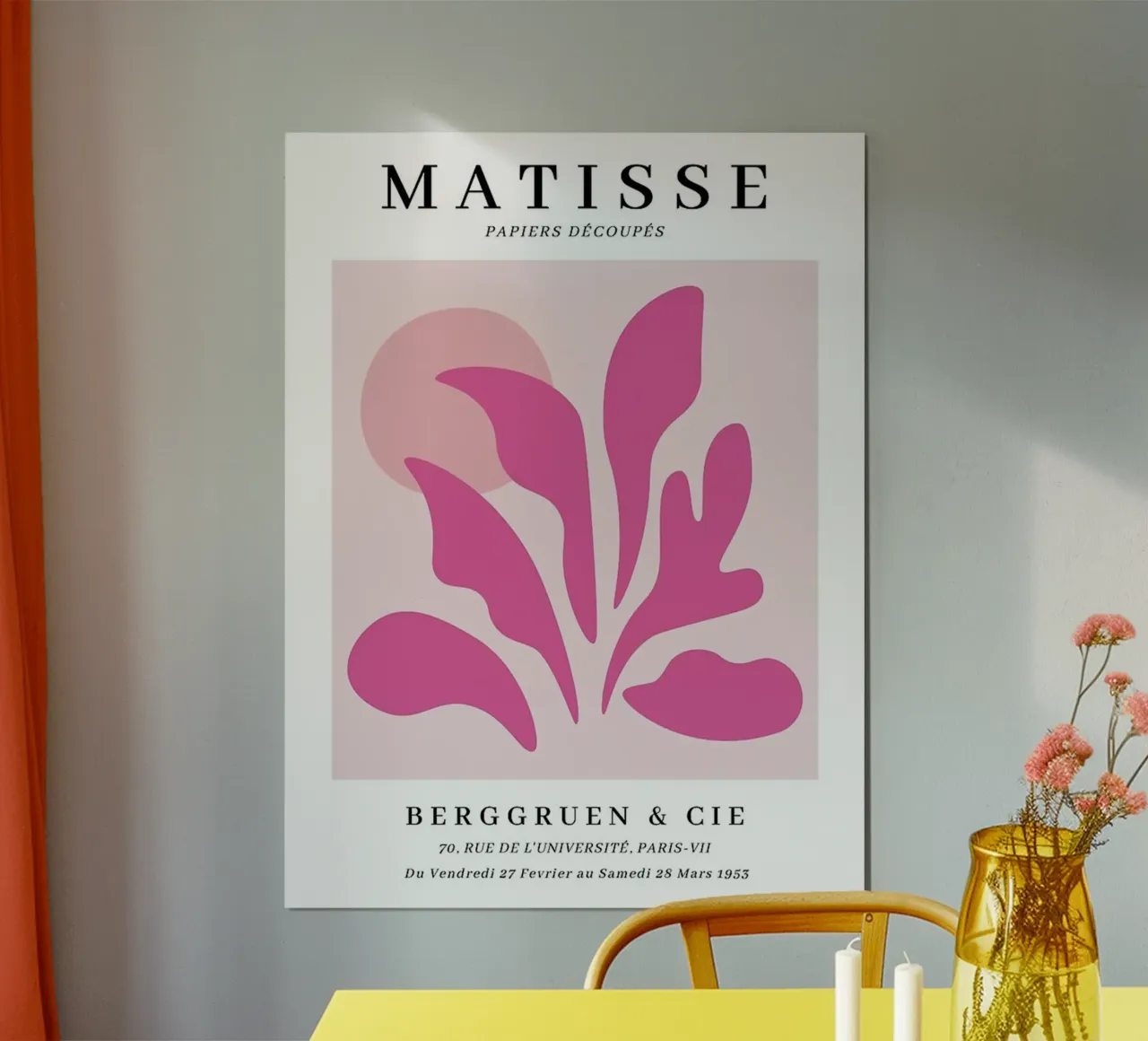 Fiori rosa Matisse poster da DODOLAN STORE