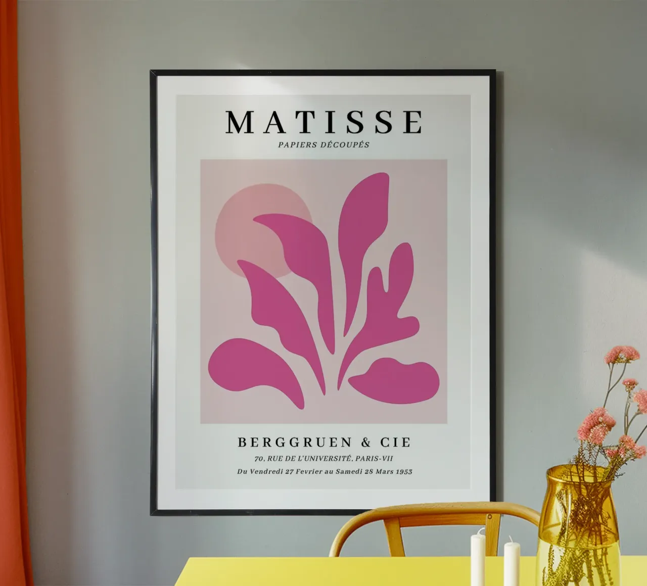 Fiori rosa Matisse poster da DODOLAN STORE