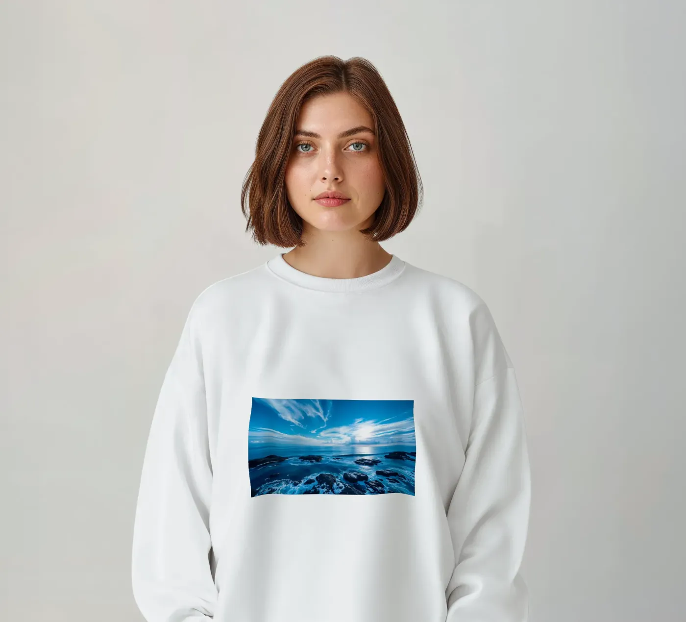 Sky and sea sweatshirt by Wild Beauty