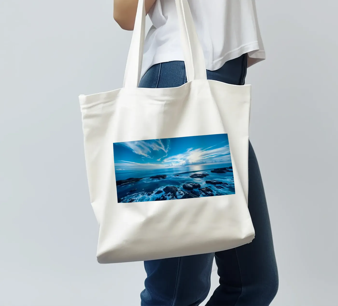 Cielo e mare borsa in juta da Wild Beauty