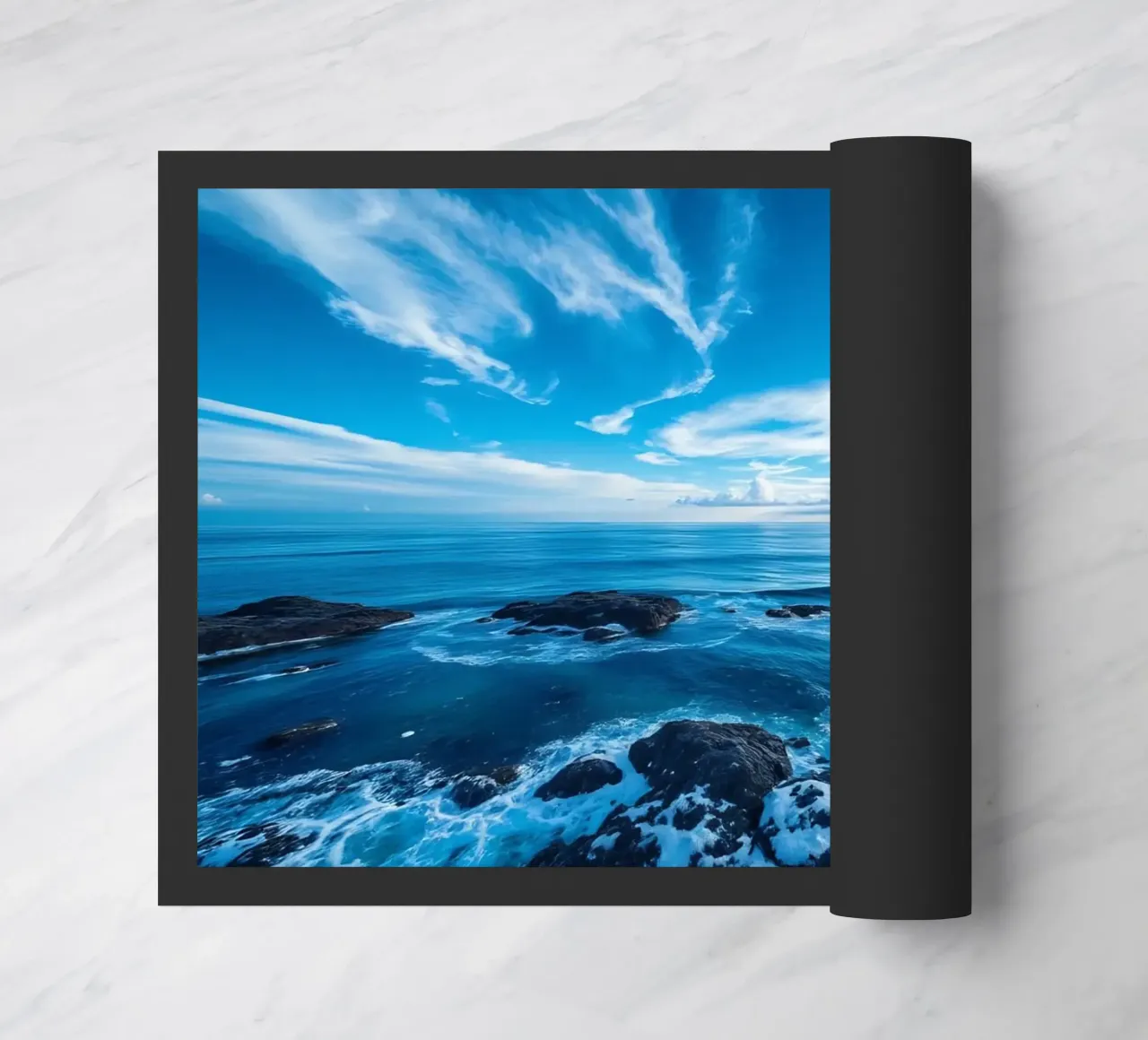 Himmel und Meer Fußmatte von Wild Beauty