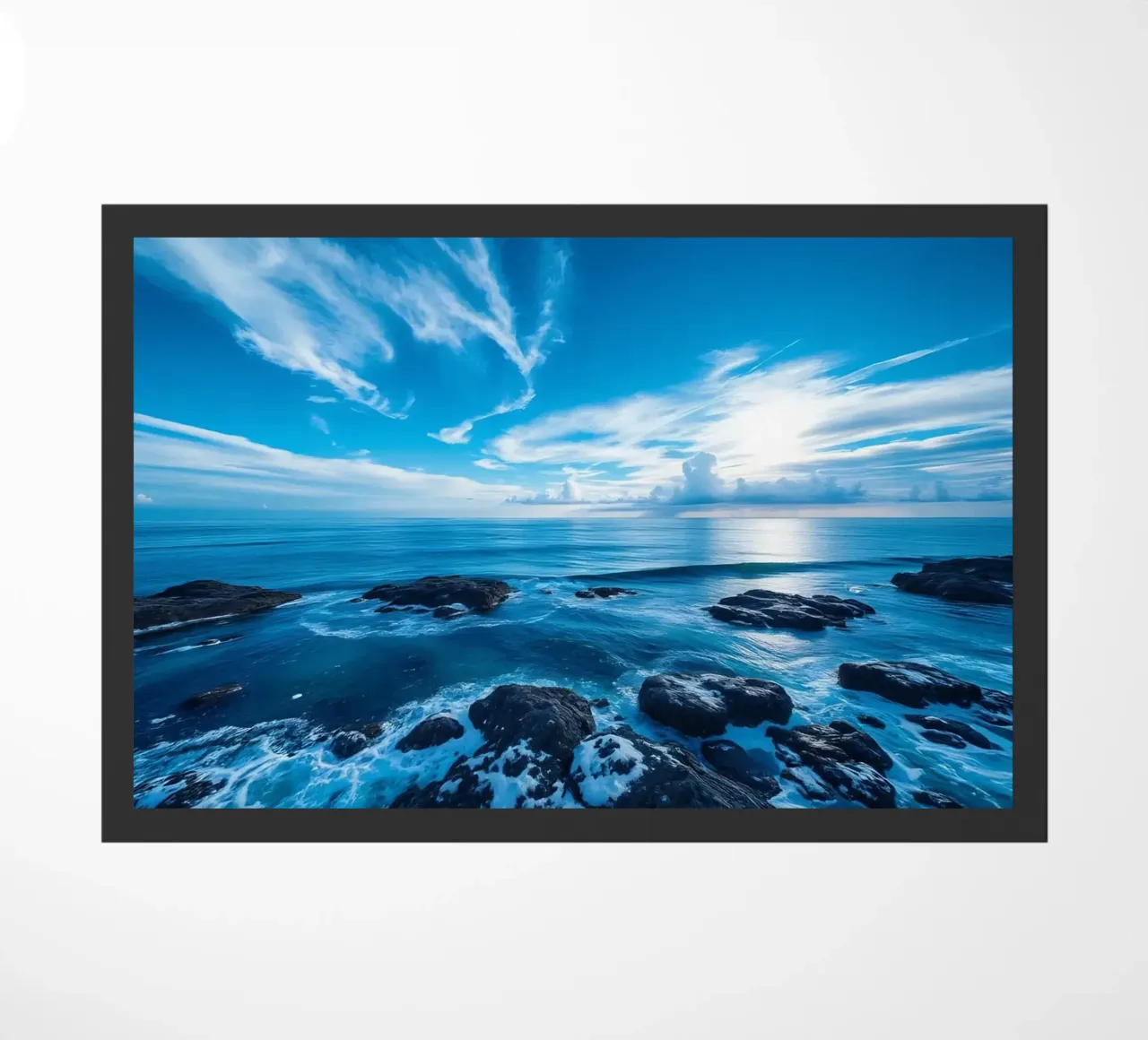 Himmel und Meer Fußmatte von Wild Beauty