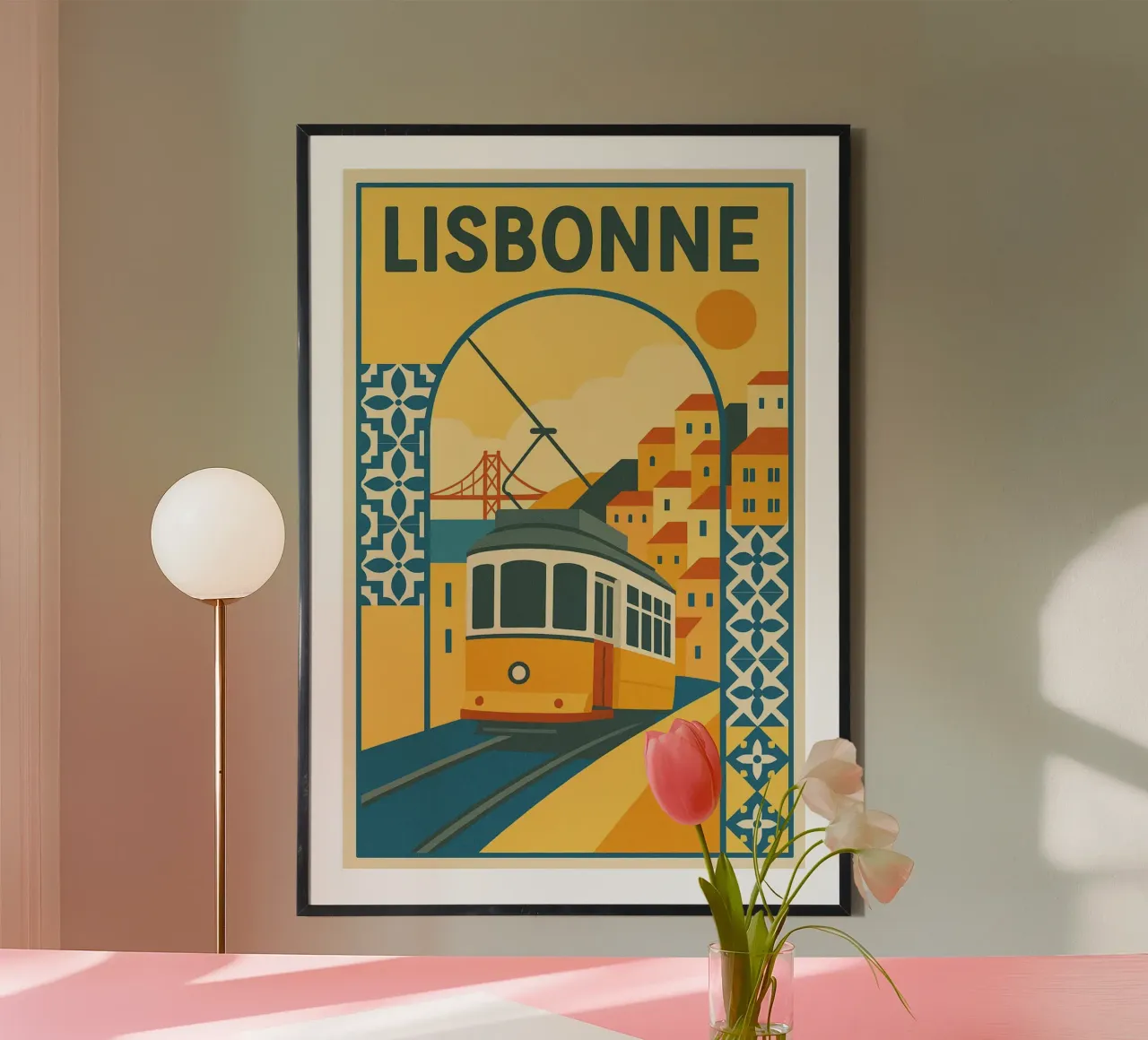 Poster di Lisbona - Poster di tram d'epoca e azulejos poster da JETLAG | affiches voyage