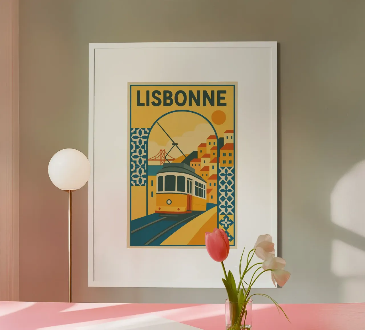 Poster di Lisbona - Poster di tram d'epoca e azulejos poster da JETLAG | affiches voyage