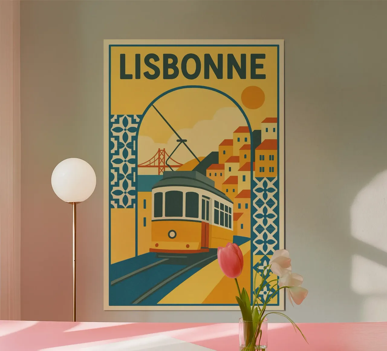 Poster di Lisbona - Poster di tram d'epoca e azulejos poster da JETLAG | affiches voyage