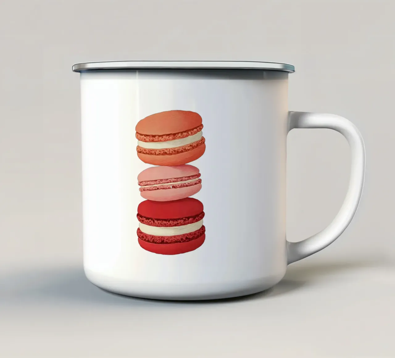 I macarons tazza in smalto da Curious Canvas