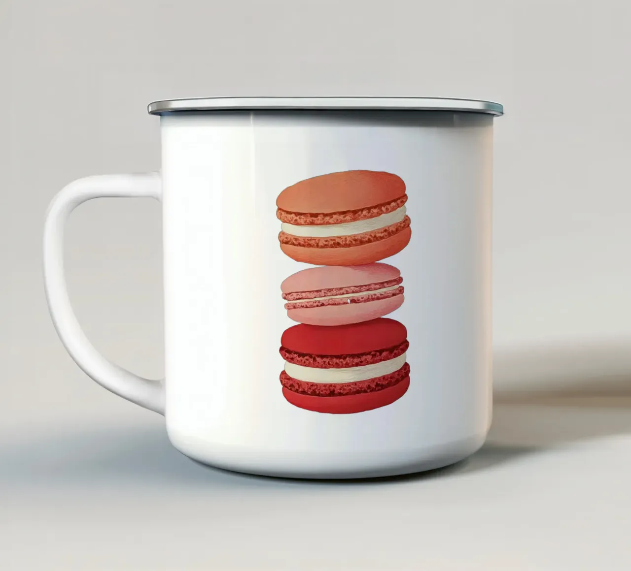 I macarons tazza in smalto da Curious Canvas