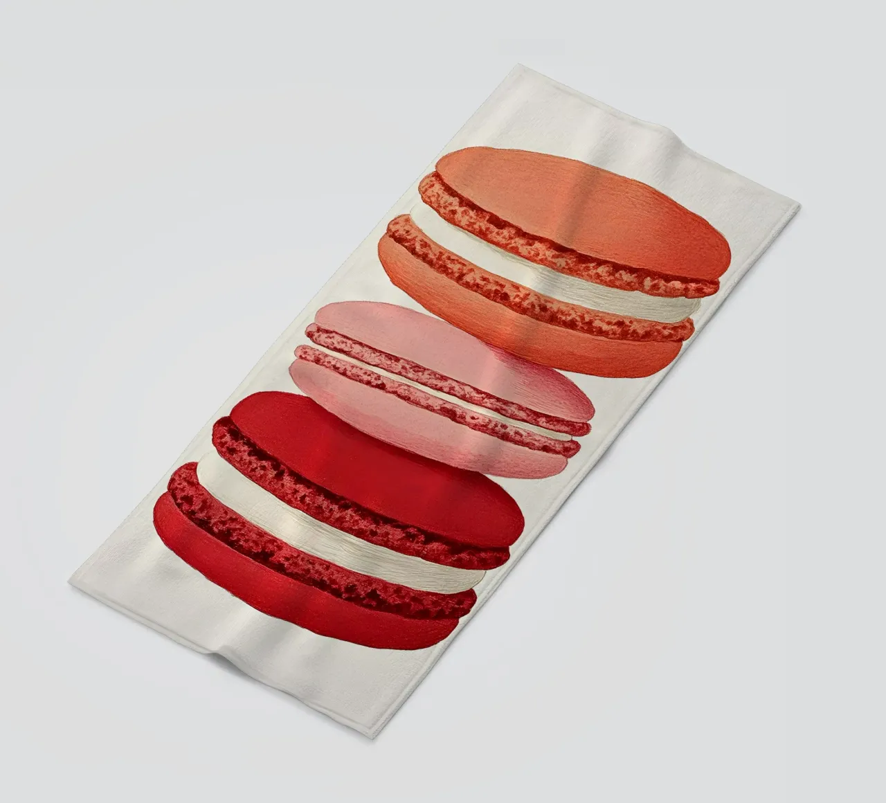 Macarons beach towel by Curious Canvas