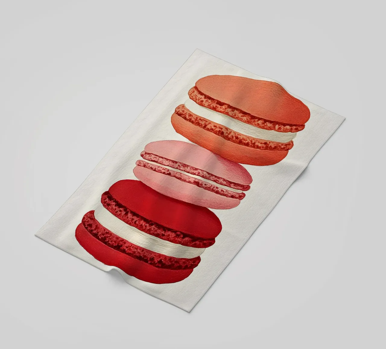 Macarons beach towel by Curious Canvas