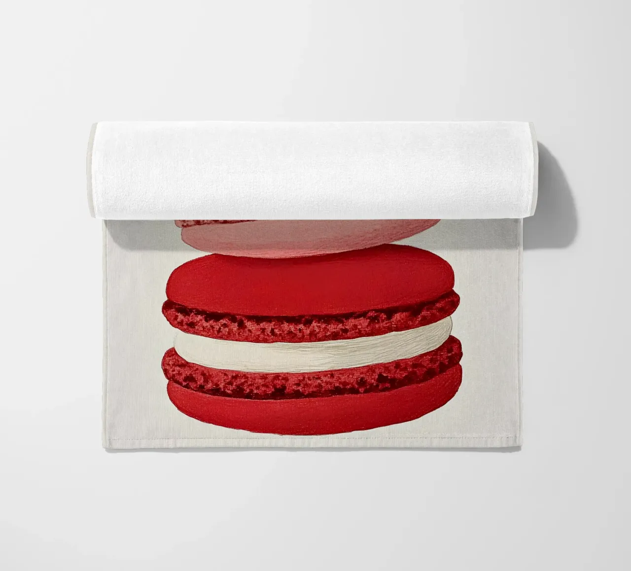 Macarons beach towel by Curious Canvas