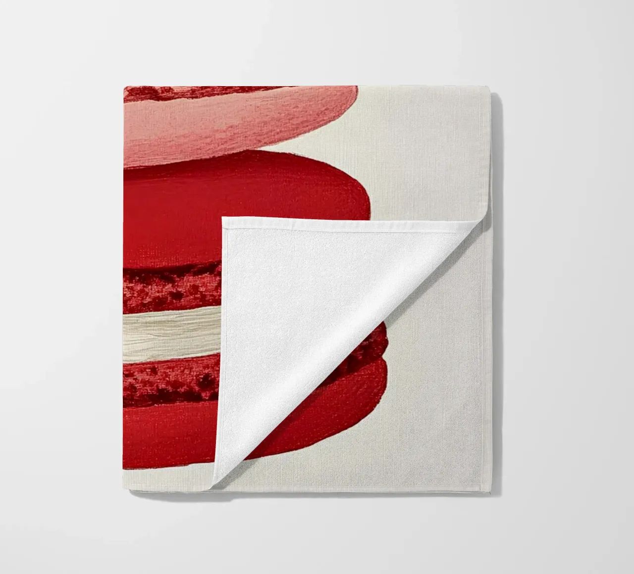 Macarons beach towel by Curious Canvas