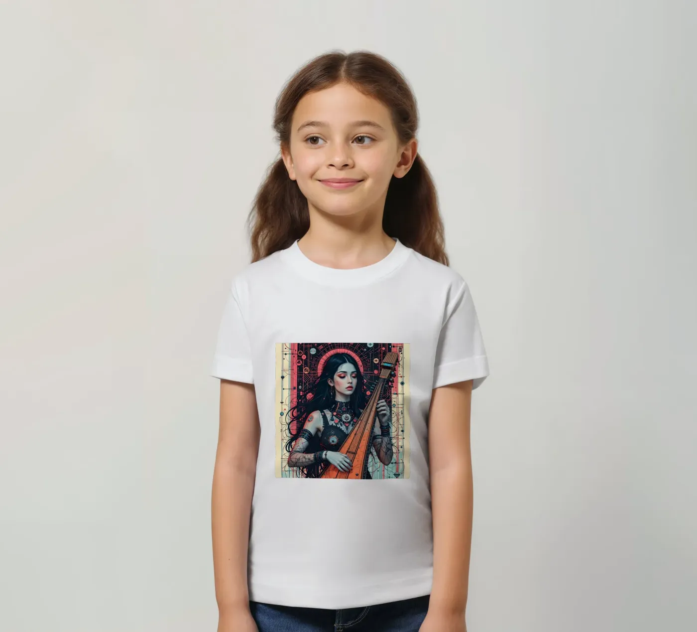 Donna e liuto t-shirt bambini da Massimo Frascogna