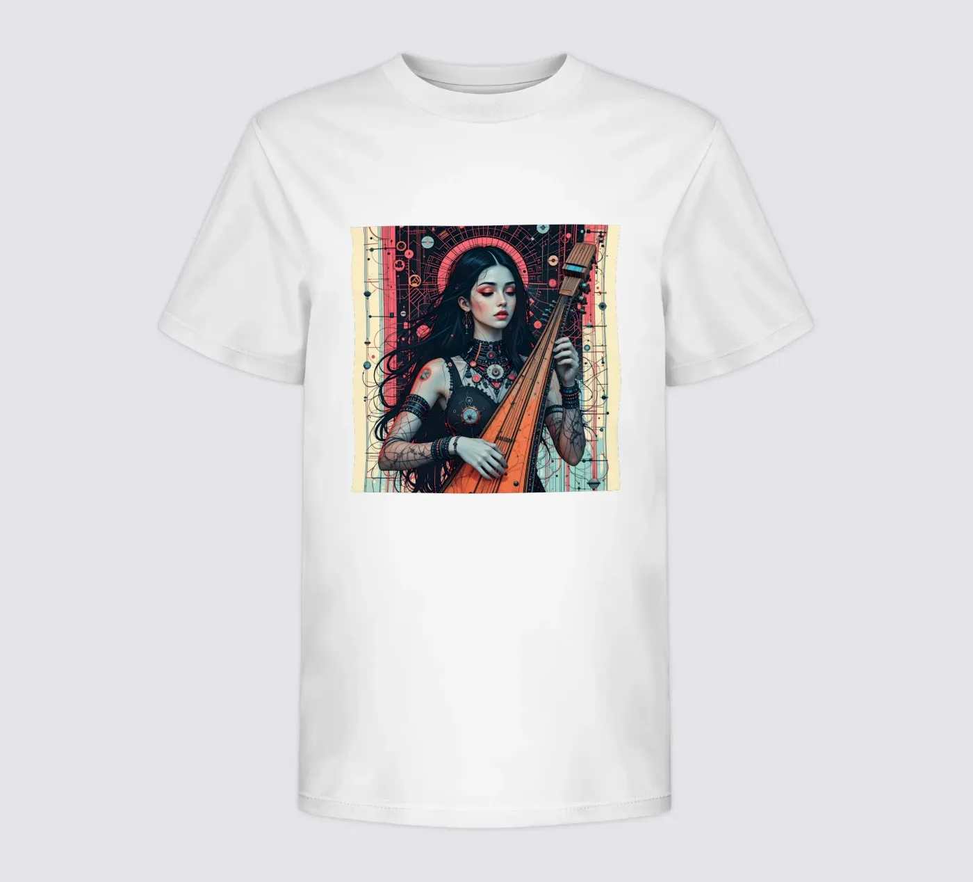 Donna e liuto t-shirt bambini da Massimo Frascogna