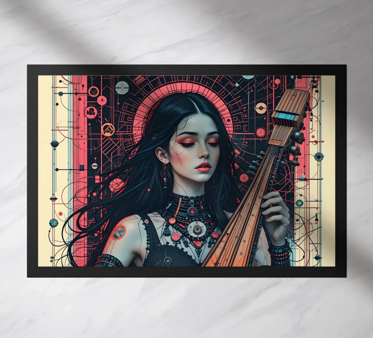 Donna e liuto zerbino da Massimo Frascogna