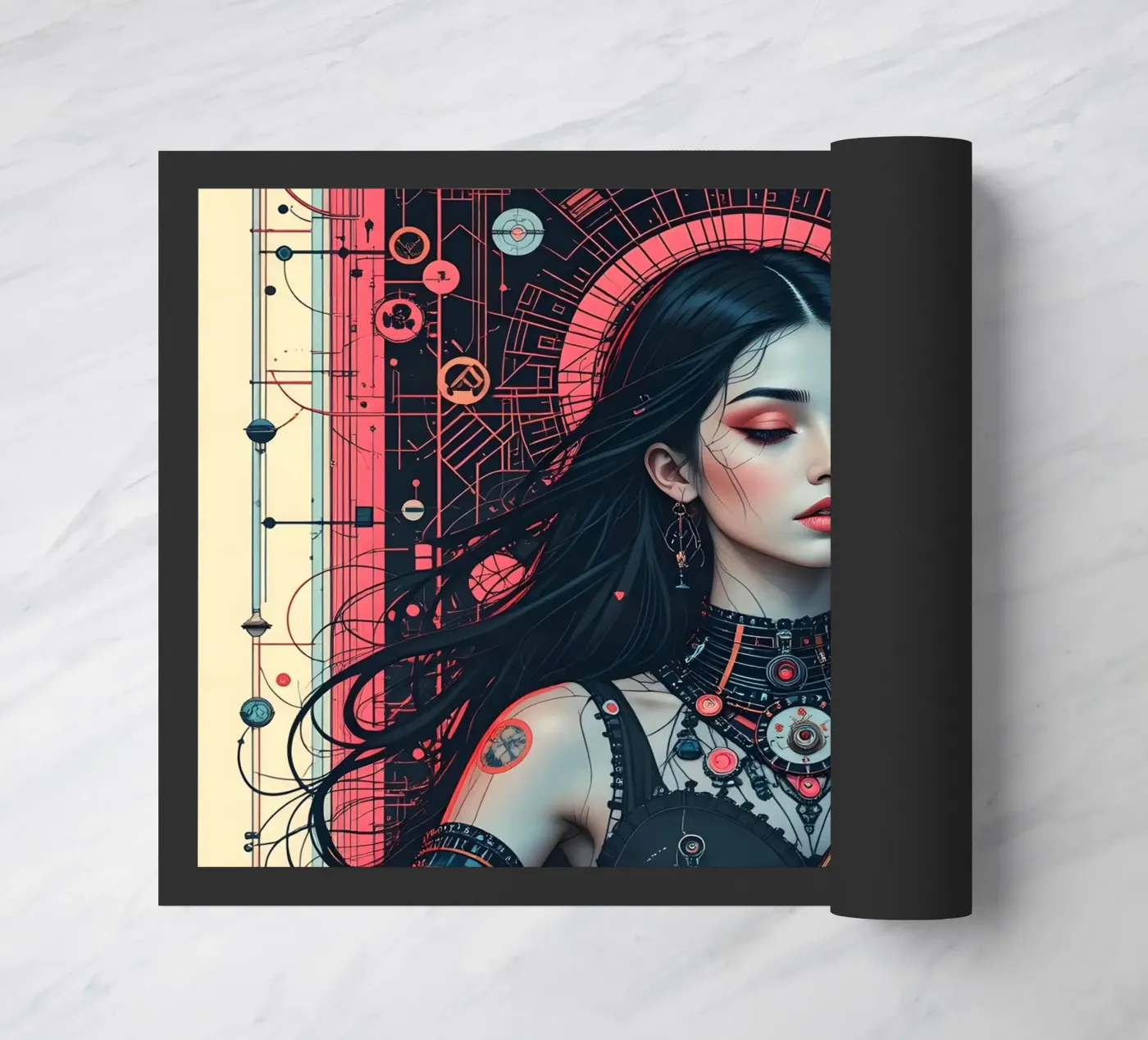 Vrouw en luit deurmat van Massimo Frascogna