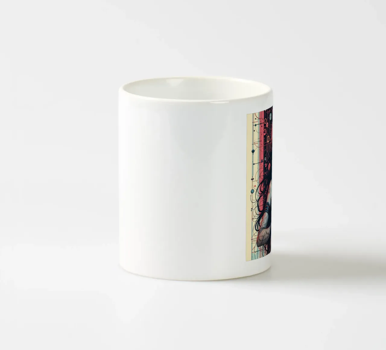 Donna e liuto tazza in ceramica da Massimo Frascogna