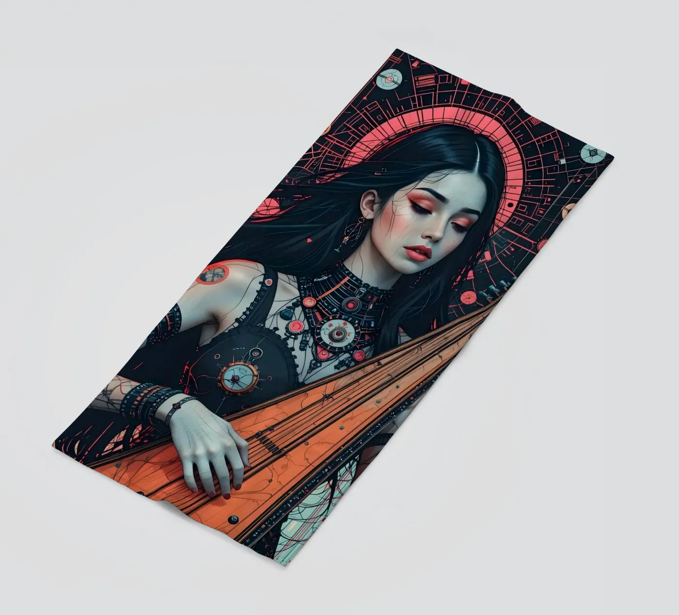 Woman and lute telo mare da Massimo Frascogna