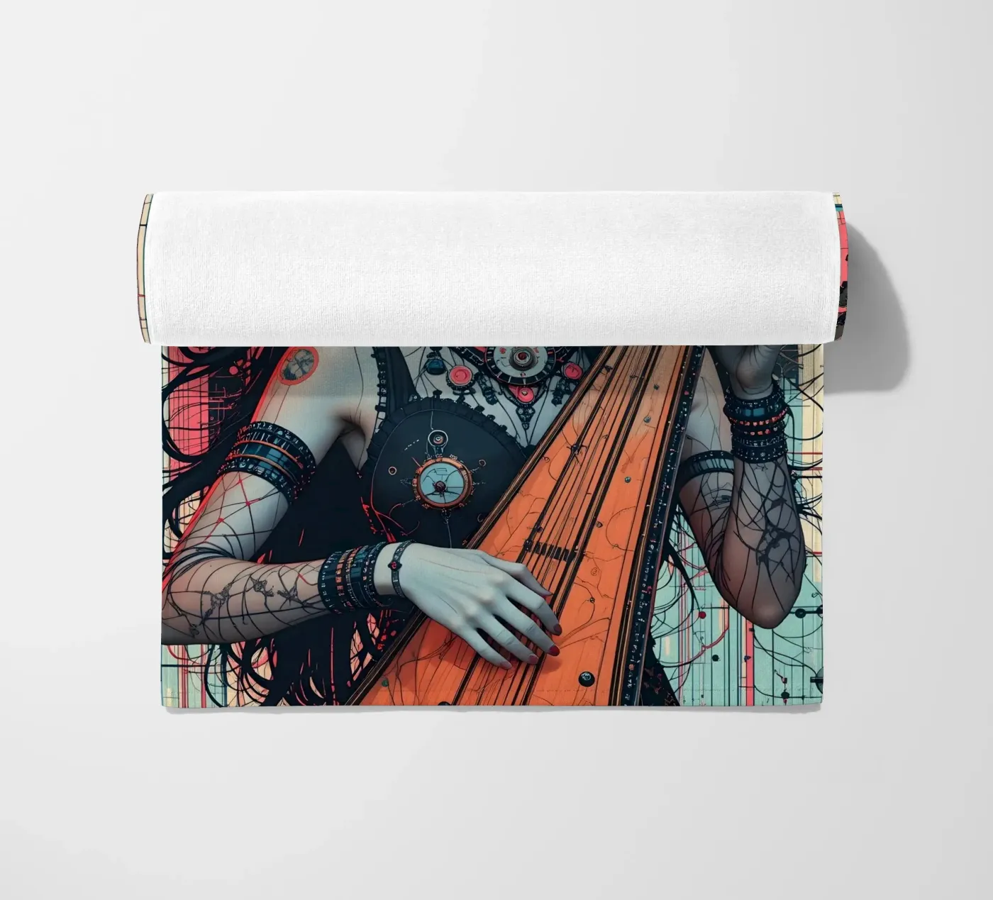 Woman and lute telo mare da Massimo Frascogna