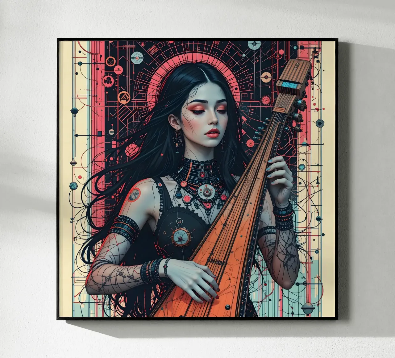 Donna e liuto plexiglass da Massimo Frascogna