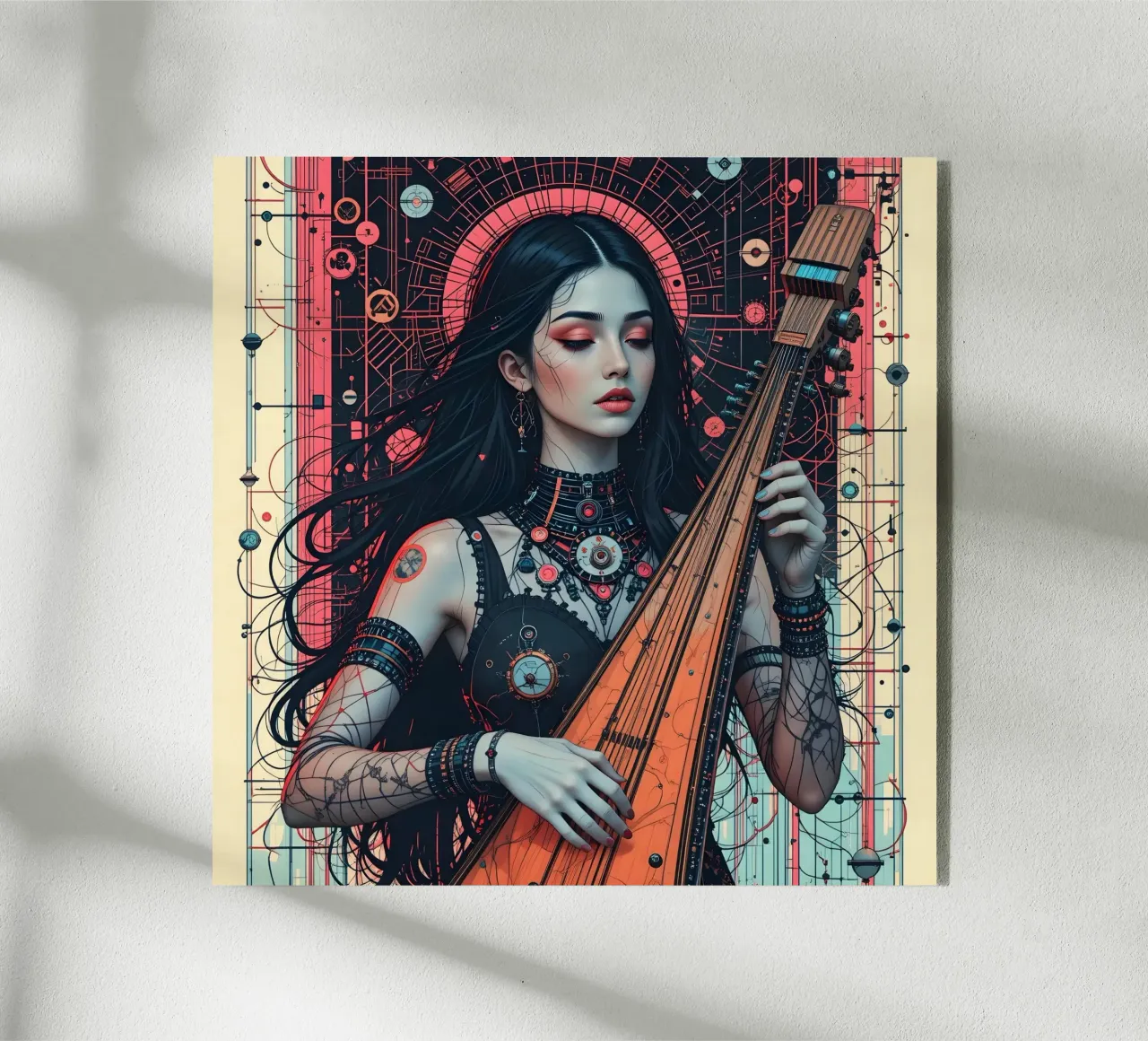 Donna e liuto plexiglass da Massimo Frascogna