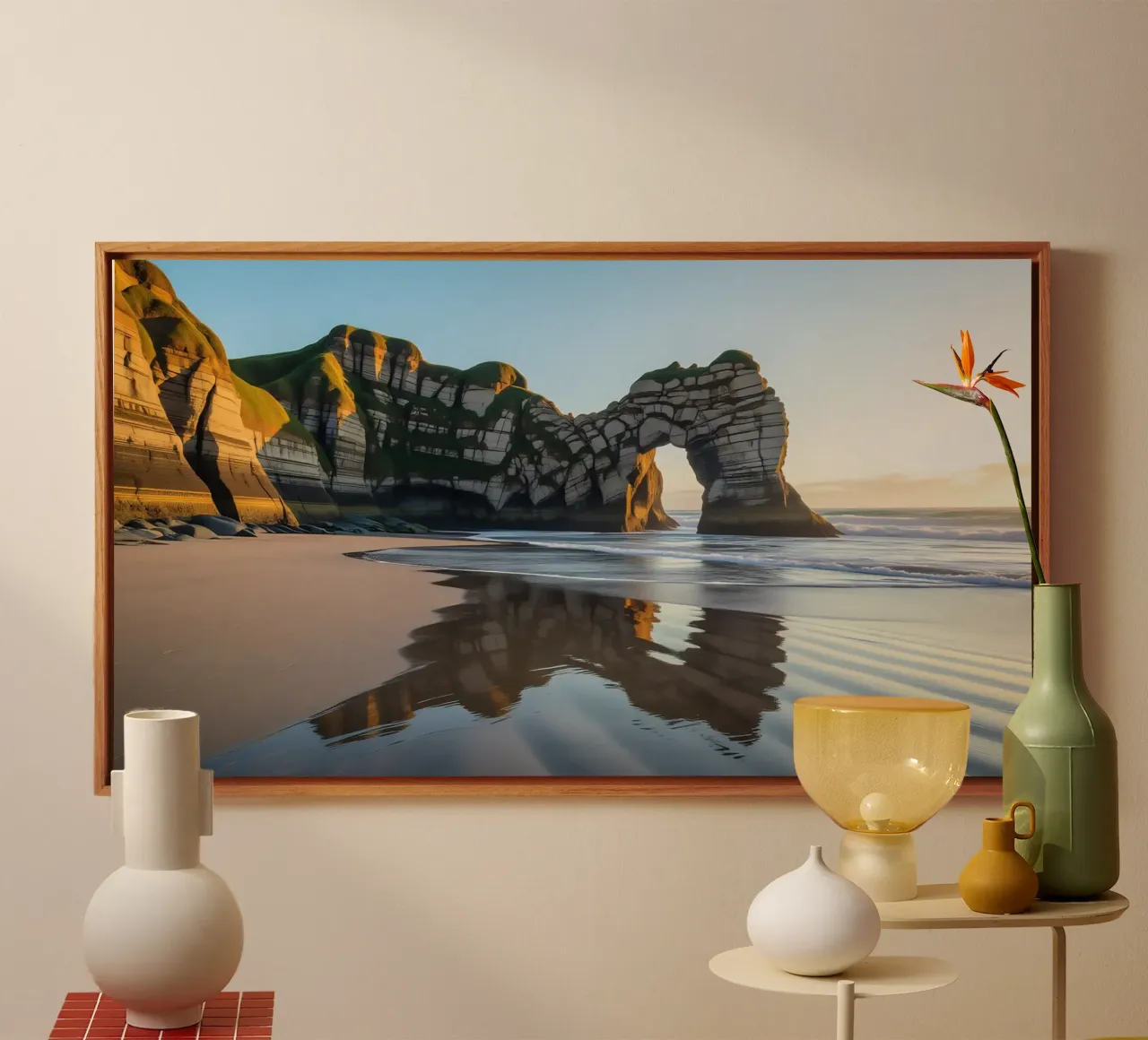 Spiaggia Las Catedrales tela con Cornice a cassetta da Wild Beauty