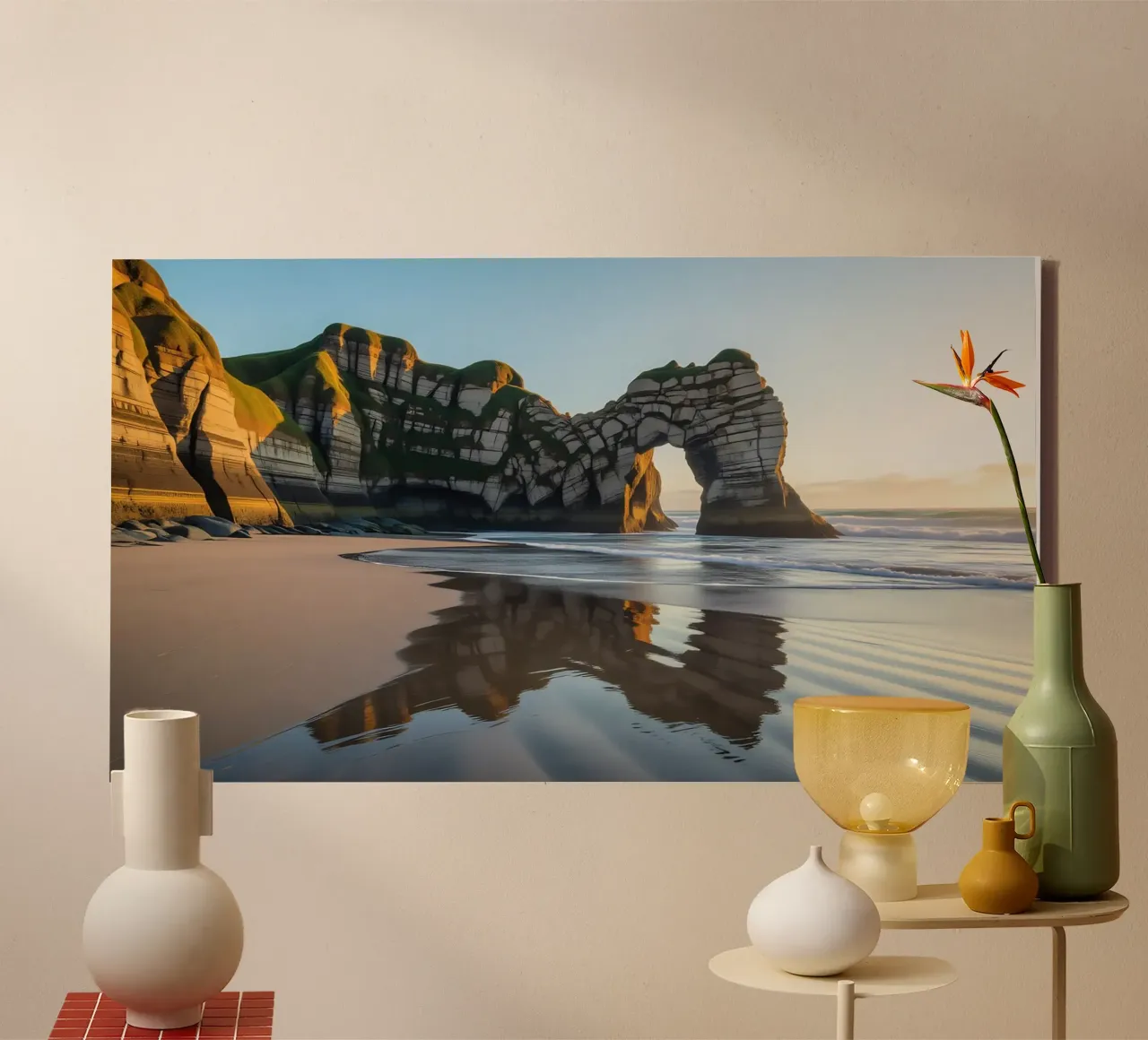 Spiaggia Las Catedrales tela con Cornice a cassetta da Wild Beauty