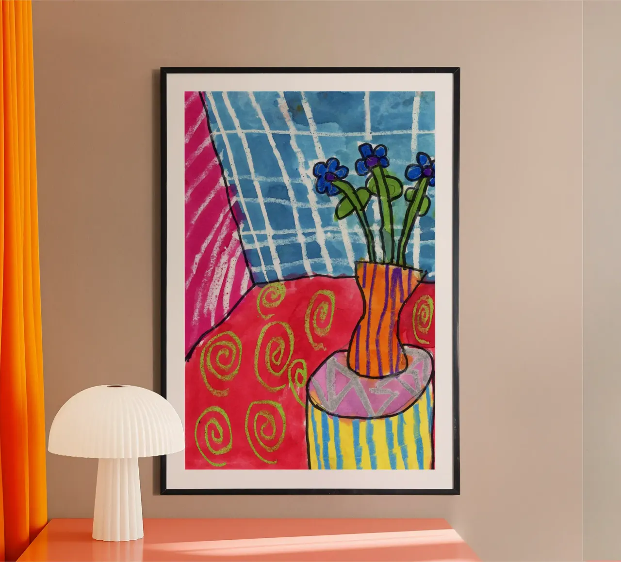 vaso di fiori di trifoglio poster con telaio in legno da briyan shop