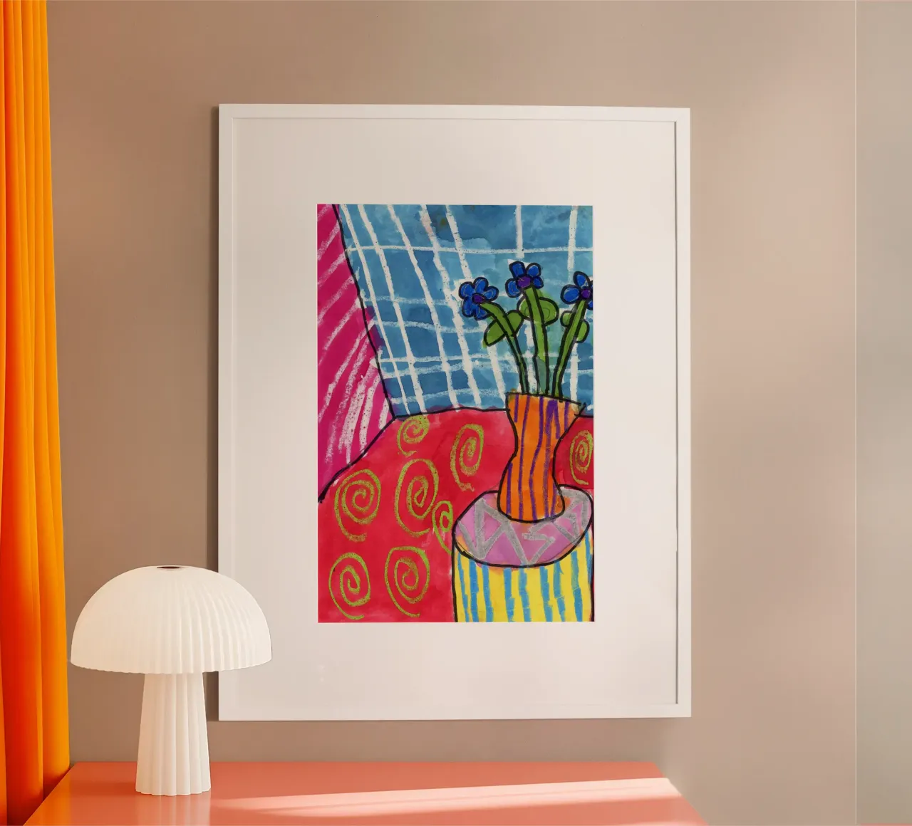 vaso di fiori di trifoglio poster con telaio in legno da briyan shop