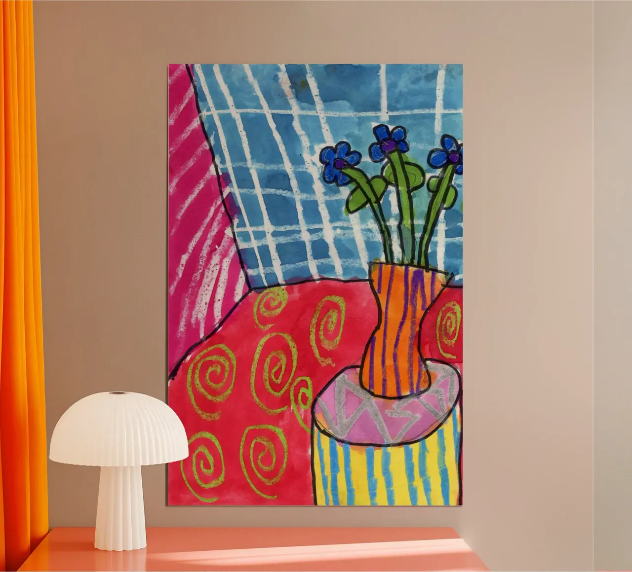 vaso di fiori di trifoglio poster con telaio in legno da briyan shop