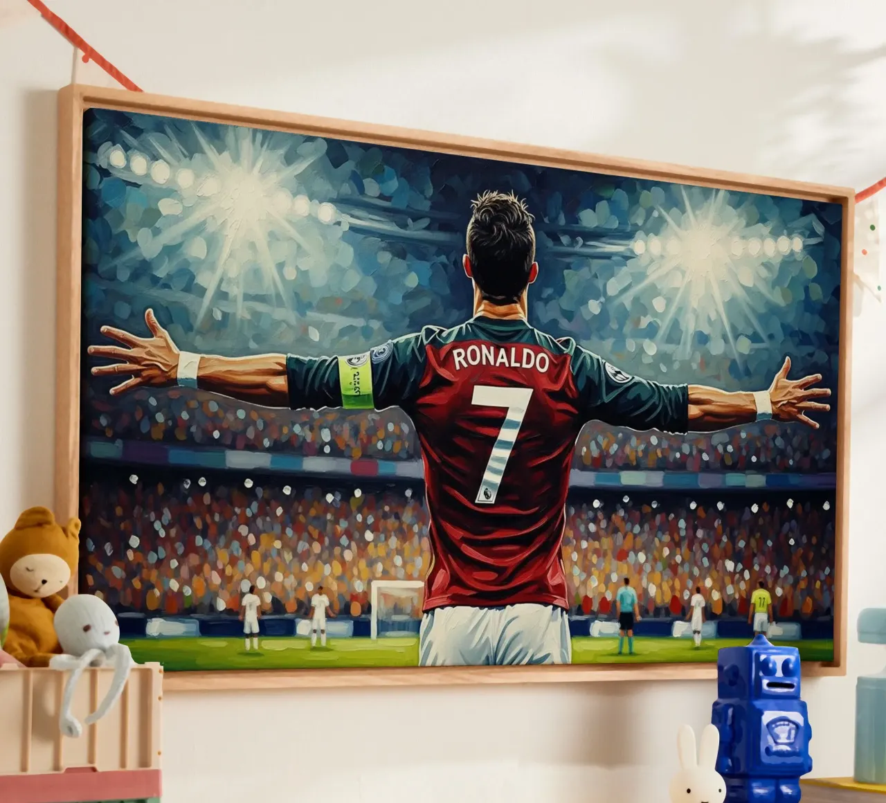 Cristiano Ronaldo CR7 tela con Cornice a cassetta da Voxel Visionaries