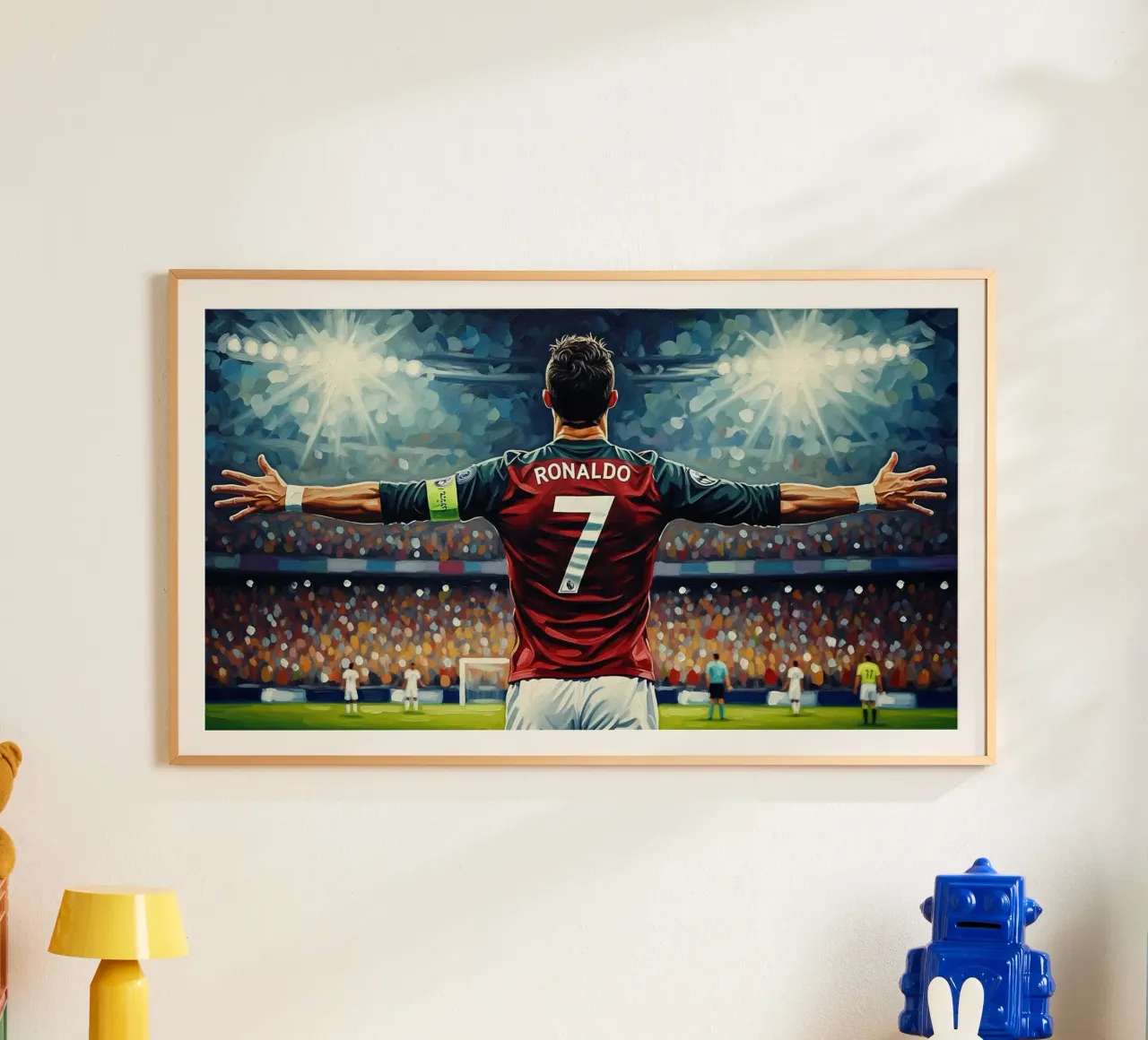 Cristiano Ronaldo CR7 poster con telaio in legno da Voxel Visionaries